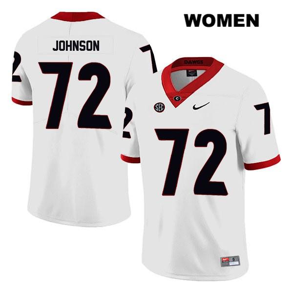 Georgia Bulldogs Women's Netori Johnson #72 NCAA Legend Authentic White Nike Stitched College Football Jersey UAZ2456OL